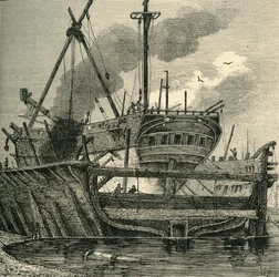 Bacino galleggiante, Deptford 1820, c1878