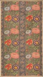 Seta a righe floreali su fondo dorato, 1600-1650