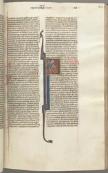 Fol. 112r, Re II, iniziale istoriata F, la decapitazione dell