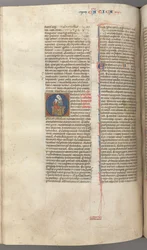 Fol. 249v, Cantico dei Cantici, iniziale istoriata O, la Vergine e il Bambino, c. 1275-1300