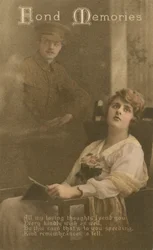 Dolci ricordi, cartolina romantica inviata da un soldato alla sua amata