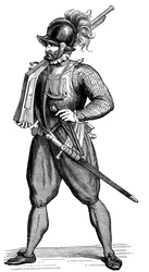 Fante con archibugio, 1590