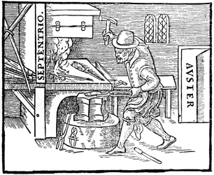 Forgiatura di un magnete, 1600