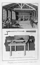 Fucina, fornace, stampaggio a terra, 1751-1777