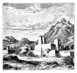 Villaggi fortificati vicino a Lanzhou, Cina, 1895
