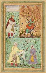 Quattro figure tra i fiori, XVI secolo