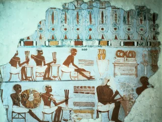 Frammento di intonaco dipinto dalla tomba di Sebekhotep, da Tebe, Egitto, XVIII dinastia, c1400 a.C.
