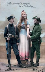 Cartolina francese della Prima Guerra Mondiale, 1914-1918