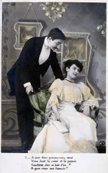 Cartolina romantica francese, c1900