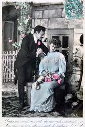Cartolina romantica francese, c1900