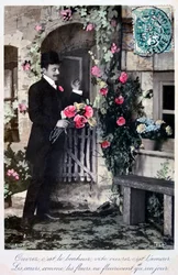 Cartolina romantica francese, c1900
