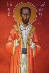 Affresco nella chiesa della Santa Croce, Pedoulas. San Polidoro di Cipro