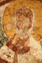 Affresco nella cripta dei Santi Stefani, Poggiardo, Apulia, Poggiardo, Italia