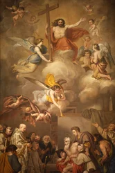 Affresco nella chiesa di San Jeronimo, Madrid, Spagna