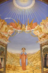 Affresco nella chiesa della Visitazione a Ein Kerem, Ein Kerem, Israele