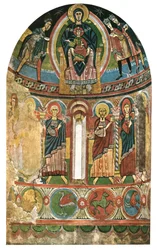 Affresco nella chiesa di Santa Maria de Taüll, Catalogna, Spagna, 1928