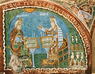 Affresco nella cripta della Cattedrale, Anagni, Italia