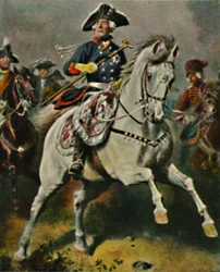 Friedrich der Große come re delle battaglie - Dipinto di Camphausen