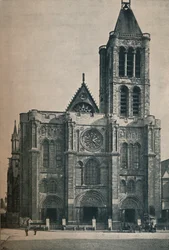 Facciata della chiesa abbaziale di Saint Denis, luogo di sepoltura dei re francesi, c1906, 1907