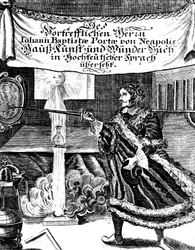 Frontespizio di Magia Naturalis di Johannes Baptista della Porta, 1715