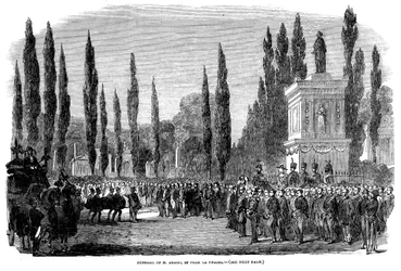 Funerale di François Arago, astronomo, fisico e politico francese, Parigi, 5 ottobre 1853