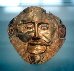 Maschera funeraria di Agamennone, leggendario re di Micene, c1600-c1500 a.C.