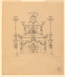 Mobili con braccioli e candelabri