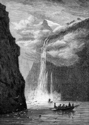 Fiordo di Geiranger, con la cascata delle Sette Sorelle, Norvegia, 1882