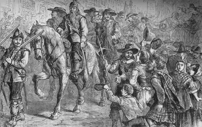 Il generale Dalzell entra a Edimburgo, luglio 1666, c1880