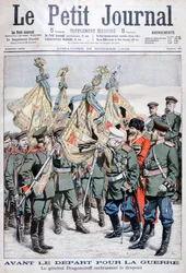 Il Generale Dragomirov bacia la bandiera prima della partenza delle truppe per la Guerra Russo-Giapponese, 1904