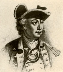 Generale John Sullivan, con cappello a tre punte bordato di treccia e una gorgera, c1770, 1937