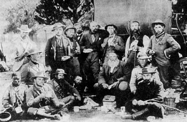 Generale Piet Joubert 1831-1900 e staff, fine XIX secolo 1935