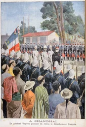 Generale Voyron che rivede le truppe francesi, Shanghai, 1900