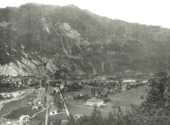 Veduta generale della città di Interlaken, Svizzera, 1895