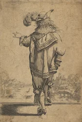 Gentiluomo Visto di Spalle che Indica un Paesaggio, dopo il 1629