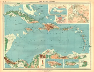 Mappa geografica delle Indie Occidentali