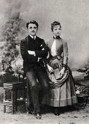 Georges e Jeanne Hugo, nipoti del romanziere francese Victor Hugo, 1884
