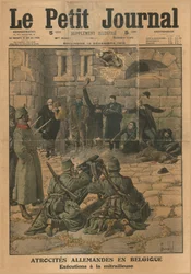Atrocità tedesche in Belgio: esecuzione con mitragliatrice, 1915