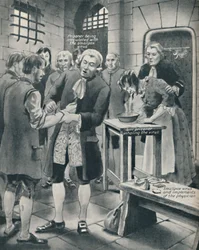 Dare il vaiolo ai prigionieri in prigione, fine XVIII secolo, c1934