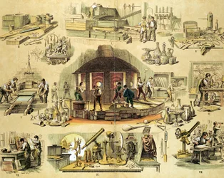 Produzione di vetro, c. 1870