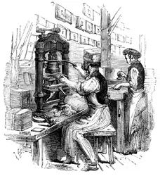 Pressa per doratura, 1886