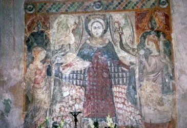 Pittura murale gotica nella chiesa di San Giacomo a Koszeg, Ungheria
