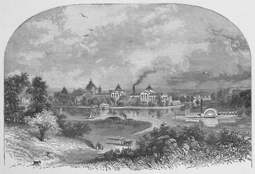 Edifici governativi su Wards Island, 1883