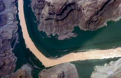 Grand Canyon con il fiume Colorado, Arizona, USA