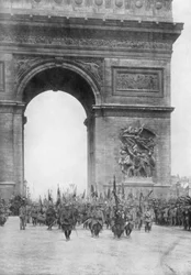Grande parata della vittoria, Arc de Triomphe, Parigi, Francia, 14 luglio 1919