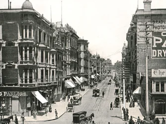 Grant Avenue guardando a nord da Market Street, San Francisco, USA, 1895