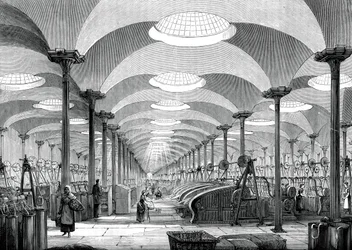 Grande sala nel mulino di lino di Messrs Marshall, Leeds, c1880