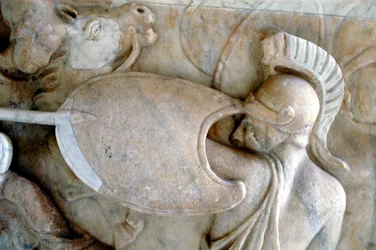 Oplita greco in battaglia contro le Amazzoni, 30 a.C.-200 d.C.