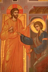 Icona ortodossa greca raffigurante Cristo che mostra le sue ferite, Salonicco, Grecia