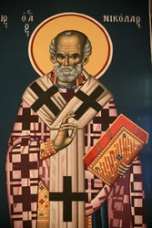 Icona ortodossa greca che raffigura San Nicola, Salonicco, Grecia